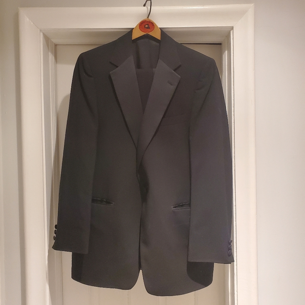 Mens After Six Black Tuxedo 40 Regular Pants 36x30 Formal Wedding Prom